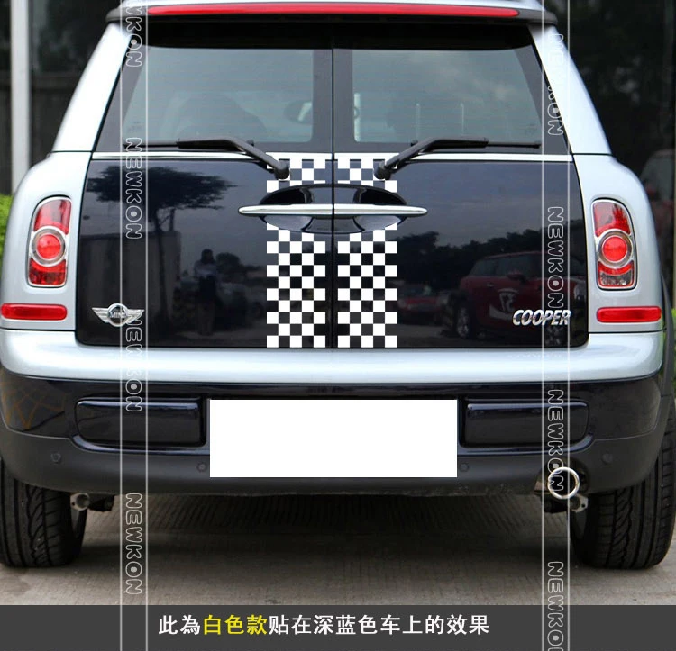 Brand new chequred Style Rear door Sticker for mini cooper R55in Car