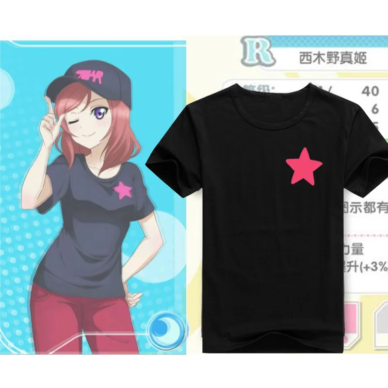2020 футболка для косплея из аниме Love Live Maki Nishikino летние хлопковые мужские и женские