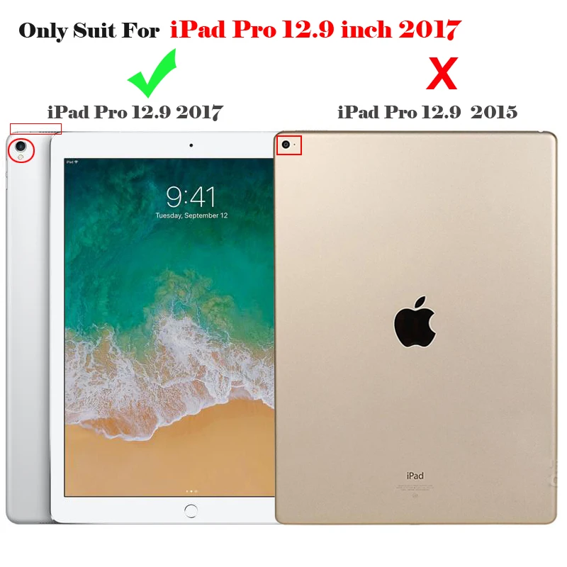 Планшеты чехол для iPad Pro 12.9 дюймов Стенд откидная крышка &quotдюйма Смарт сна