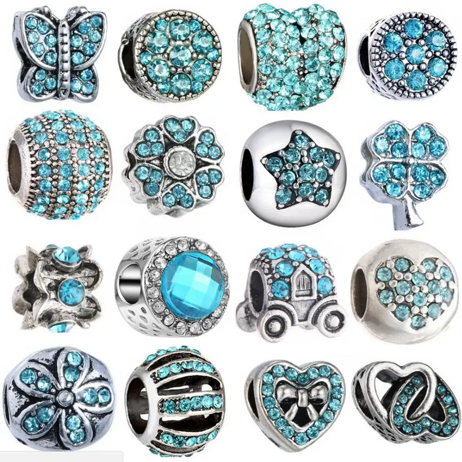 

AODUOLA 20PCS High Quality Peach Blossoms in the third life Design big hole Beads Charms fit European Bracelet DIY Jewelry REB57