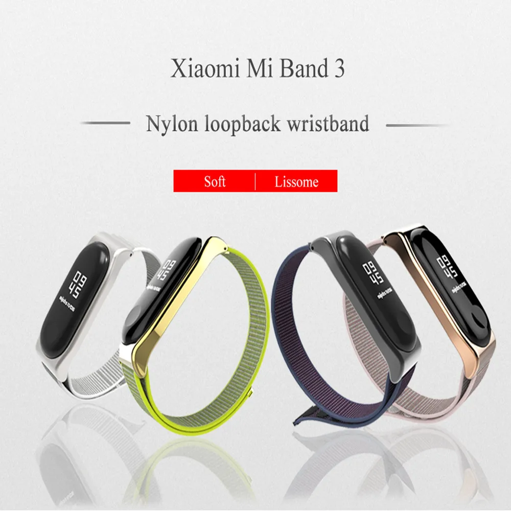 2019Mijobs Mi Band 3 Strap bracelet Silicone nylon Wristband Smart Band Accessories wrist Mi Band3 for Xiaomi mi band 3 bracelet
