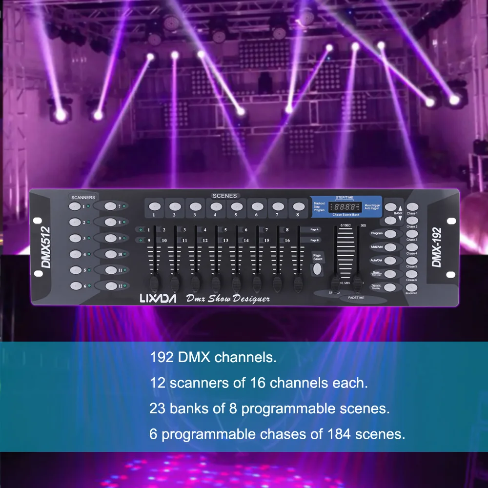 Свет контроллер DMX 192 Каналы DMX512 консоли контроллера для сцены свет вечерние диско DJ оператора оборудования
