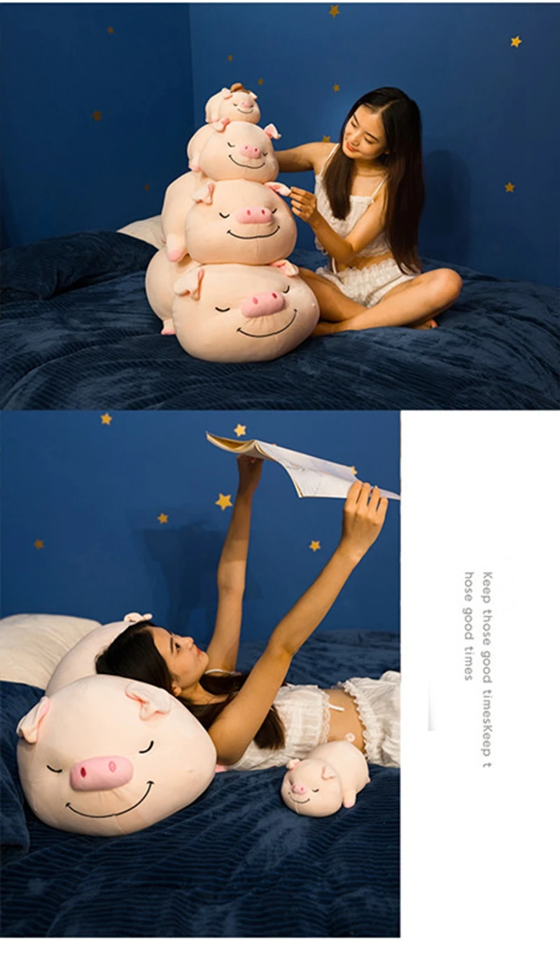 Dorimytrader kawaii soft pig plush doll big sleeping piggy toy pillow creative decoration 28inch 70cm DY50550 (1)