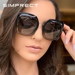 SIMPRECT большой оправа квадратные очки для женщин Мода 2019 г. негабаритных градиент Защита от солнца очки брендовая Дизайнерская обувь Ретро