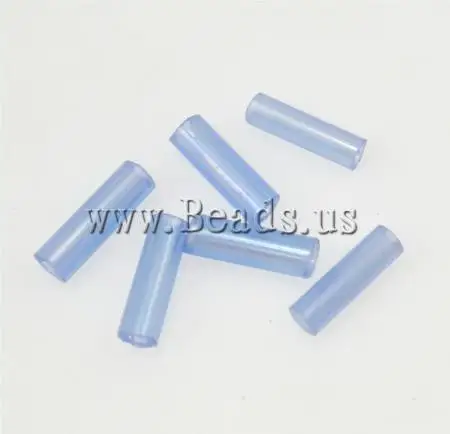 Free shipping!!!Transparent Glass Seed Beads Colorful Jewelry Tube translucent light blue 2x6mm Hole:Approx 1mm | Украшения и