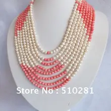 Модные жемчужные ожерелья с коралловым