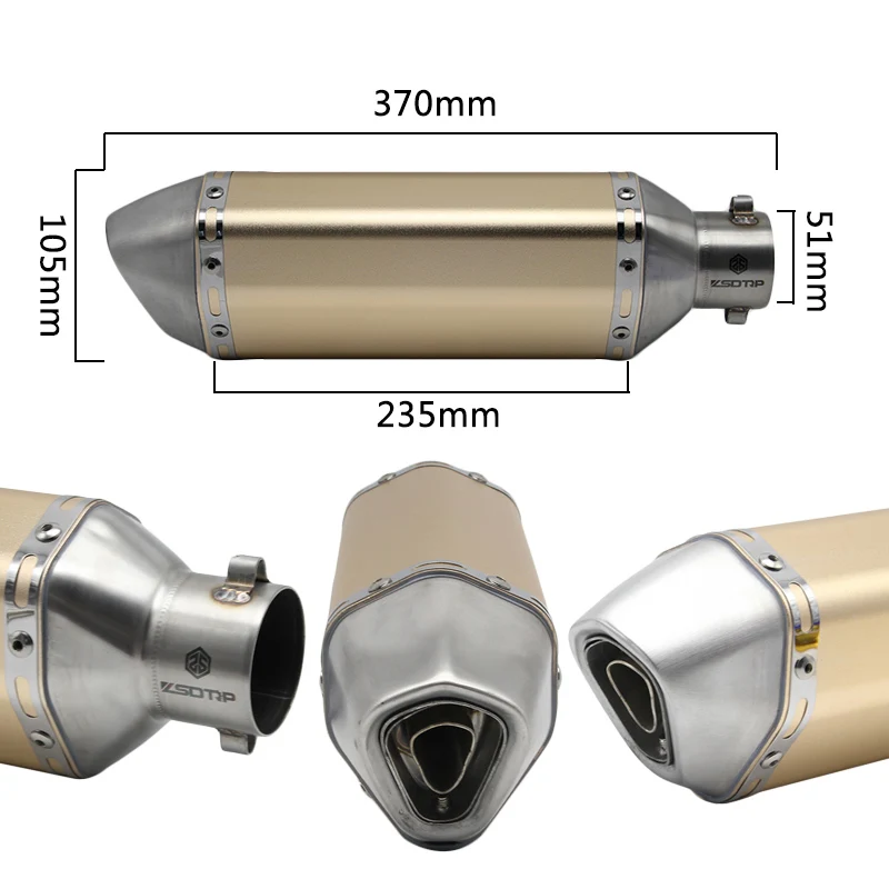 ZS заездов универсальный мотоцикл модифицированный скутер Akrapovic выхлопная Муфельная труба для GY6 CBR125 CBR250 CB400 CB600 YZF FZ400 Z750 - Цвет: I