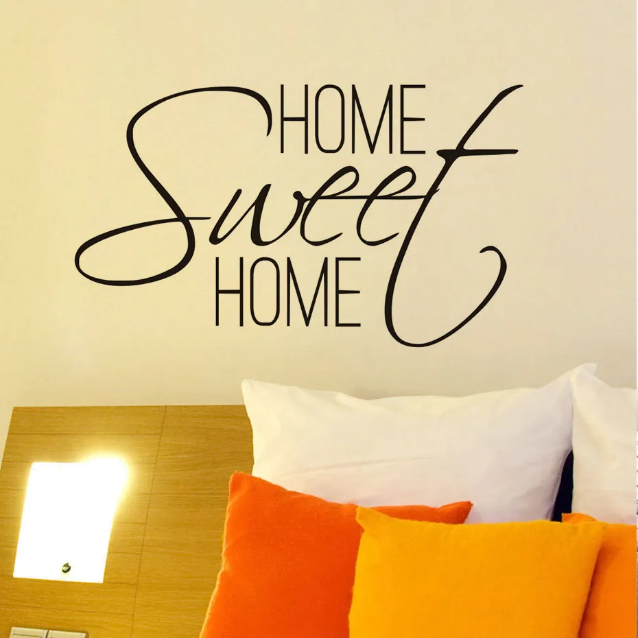 Home Sweet Home Zitate Wandtattoo schlafzimmer Wohnzimmer Schrift Kunst Wandaufkleber Vinyl Removable Haus Dekoration JD3542A1 in Home Sweet Home Zitate