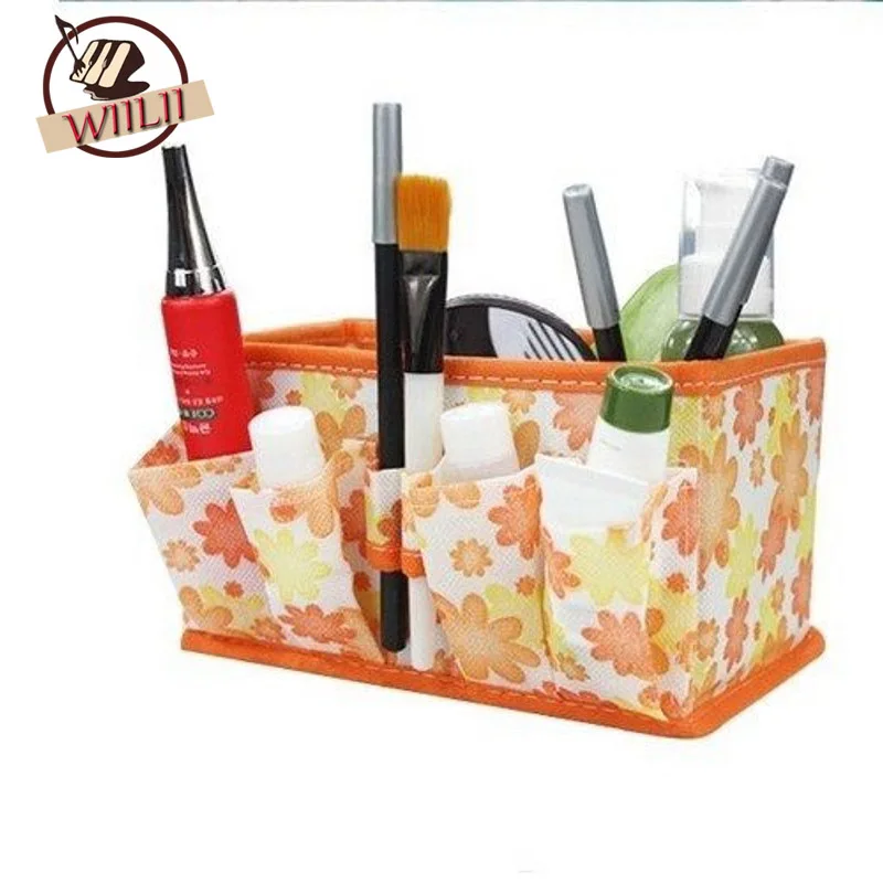 

1PCS Nonwoven Folding Multifunction Makeup Cosmetic Storage Box Foldable Stationary Container Makeup organizador