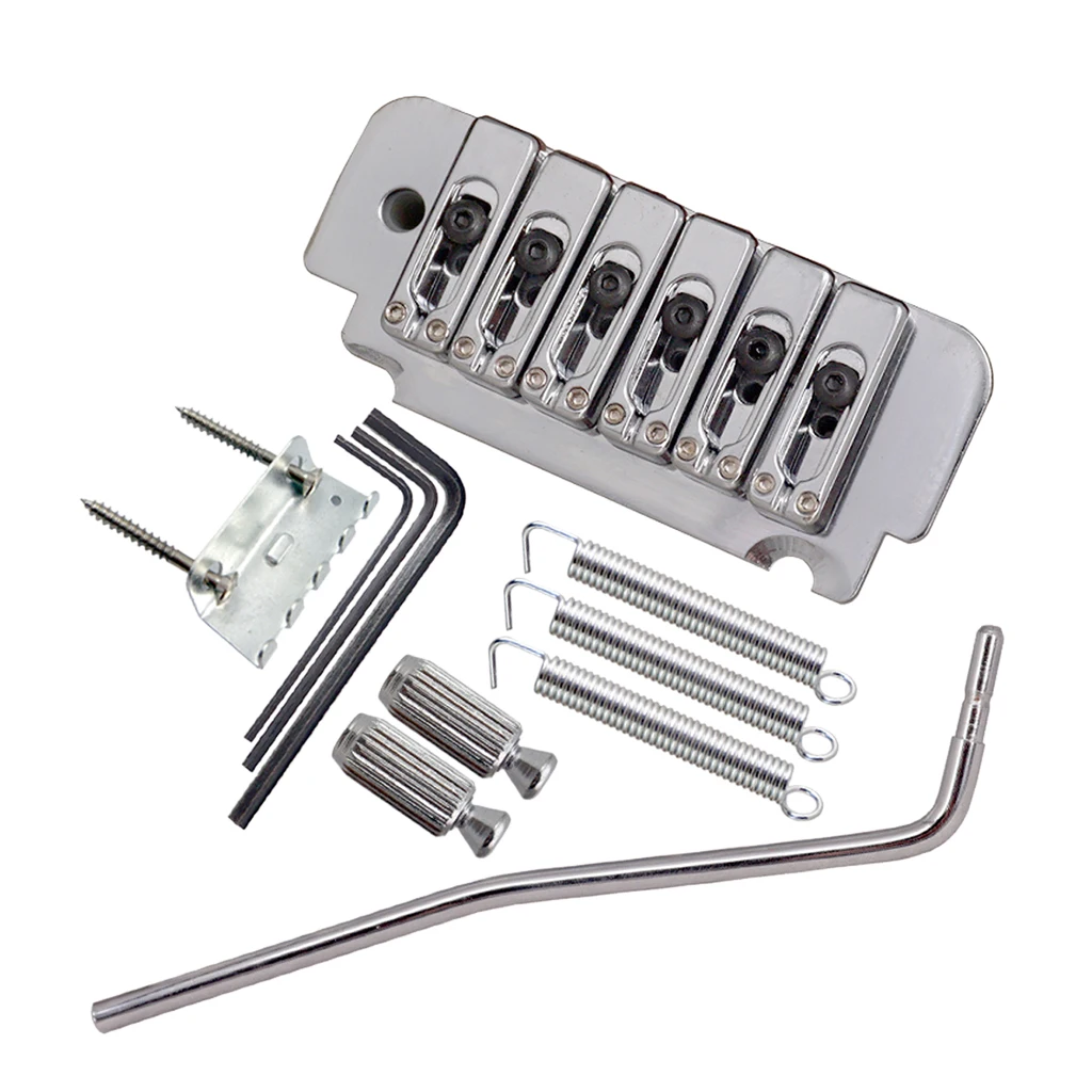 6 String Electric Guitar Roller Saddle Tremolo Bridge System with Body Mount Claw Screws Wrench Tremolo Bar Studs