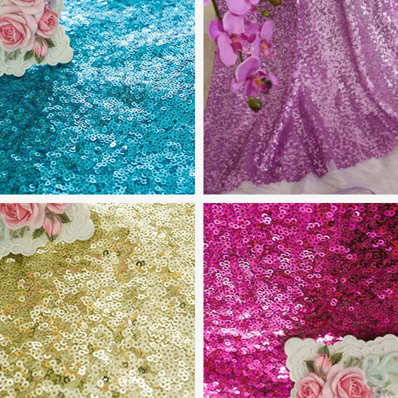 Wholesale(1 yard/lot) Synthetic Messy Sequins Fabric Width 130cm For