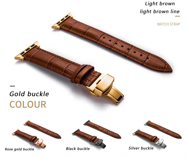 Хохлатый кожаный ремешок для Apple watch band 4 44 мм 40 мм Бабочка ремешки с пряжками Iwatch series 3 2 1 42 мм 38 мм браслет наручный ремень