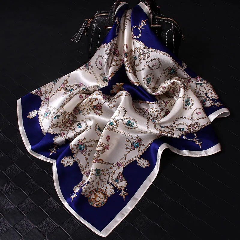 Квадратный шелковый платок 65*65 см шелк из Ханчжоу платок для дам Бандана с принтом натуральный шелк квадратный шейный платок - Цвет: Color 2