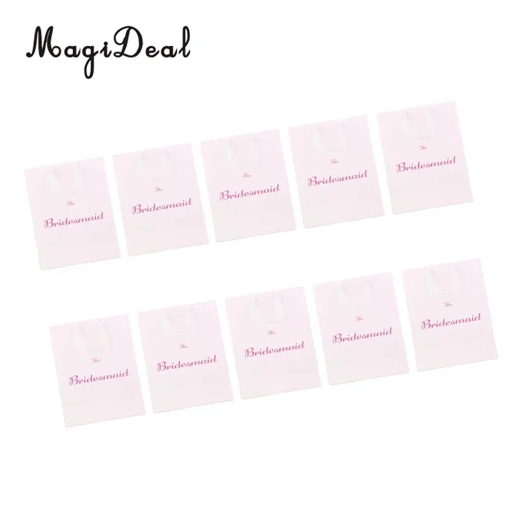 10pcs Large The Bridesmaid Wedding Party Paper Gift Favour Bag Handle White Wedding Bride Groom Novelty Accessories