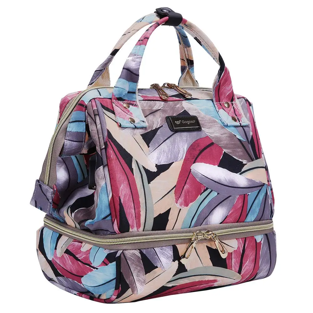 

Breast Pump Bag Mini Floral Diaper Bag Built-in USB Charging Pot for Phone Mother Changing Diaper Fashion Backpack Design