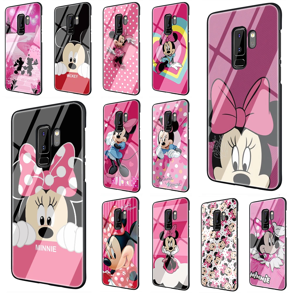 

Minnie Mouse Girls Cute Tempered Glass Soft TPU Cover for Samsung S7 Edge S8 S9 S10 Note 8 9 10 plus A10 20 30 40 50 60 70