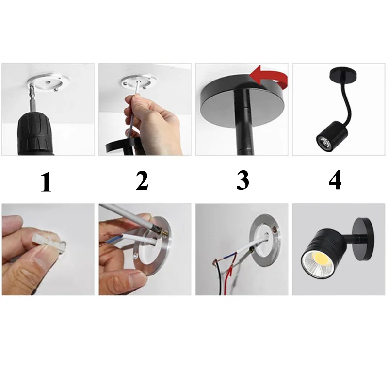  3 Colors 5W LED Surface Mounted wall lamps Spot Light Led Downlight Showcase Jewelry Counter Ceilin - 32950694903