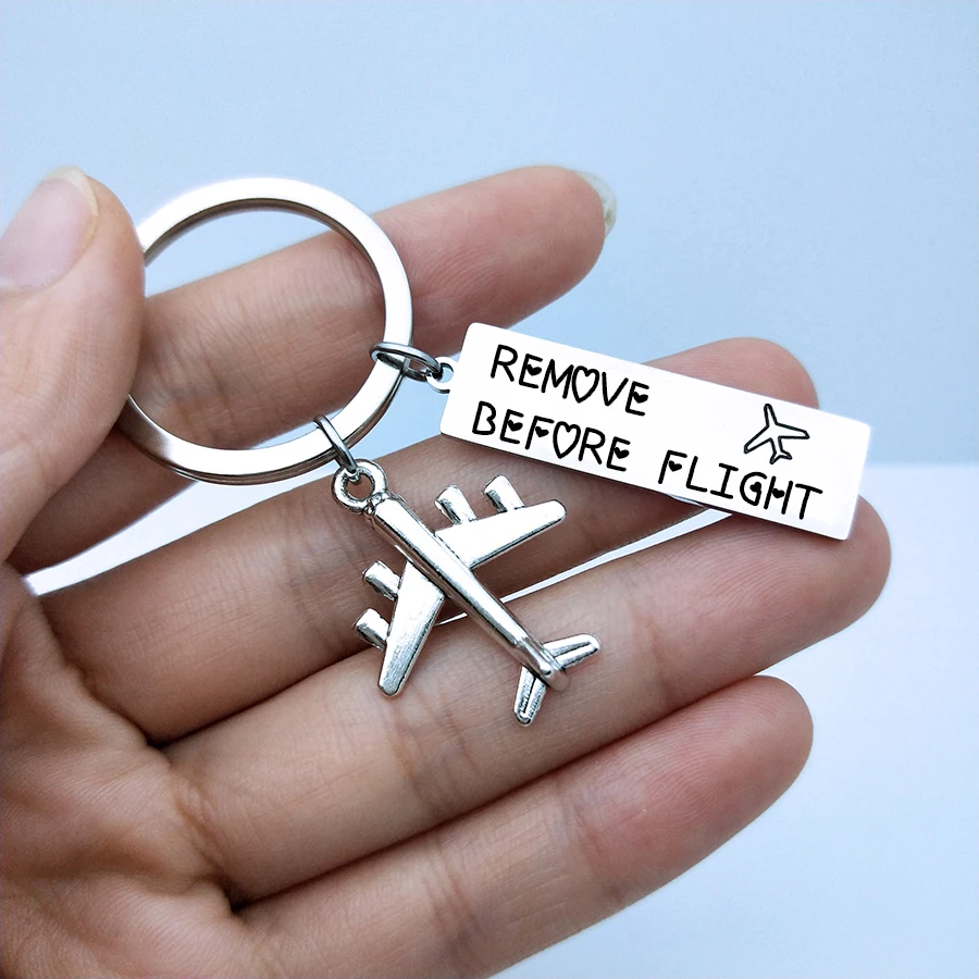 

REMOVE BEFORE FLIGHT keyring Fly Safe Plane Keychain For Couples Women Men Boyfriend Husband Pilot Flight Attendant Gift Key Fob