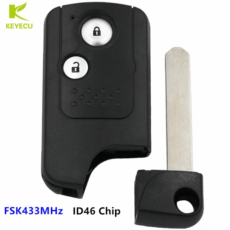

KEYECU Replacement Smart Remote Key Fob 2 Button FSK433MHz ID46 Chip for Honda CR-V CRV 2013 2014 2015 2016