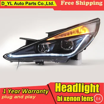 شراء سيارة التصميم LED رئيس مصباح ل هيونداي Sonata8 المصابيح الأمامية 2011-14 سوناتا 8 الصمام العلوي Led Drl H7 Hid Q5 ثنائية زينون عدسة منخفضة شعاع