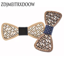 ZDJMEITRXDOOW2017 дизайн неправильный полый резной деревянный костюмная галстук-бабочка Досуг ужин твердый деревянный лук галстук деревянное платье галстук-бабочка