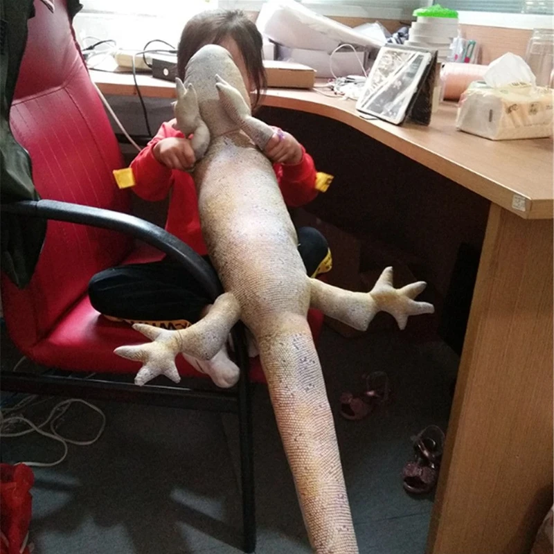 Dorimytrader Simulation Animal Lizard Plush Toy Big Realistic Animals Lizard Doll Gift for Kids Creative Decoration 100cm 39inch DY50027(7)_1
