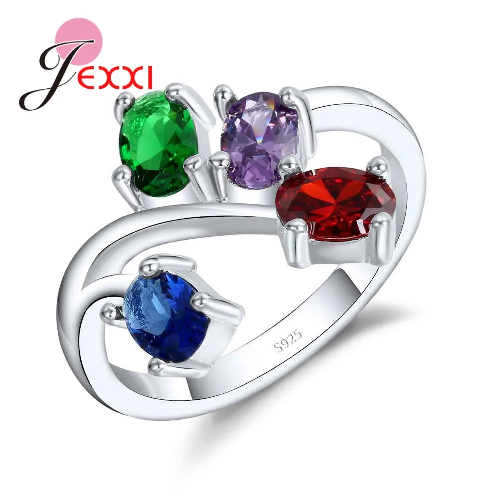 

Attractive Colored Enamel Dendritic Fantasy 925 Sterling Silver Solid Infinity Female Jewelry Accessories Rings Surprise