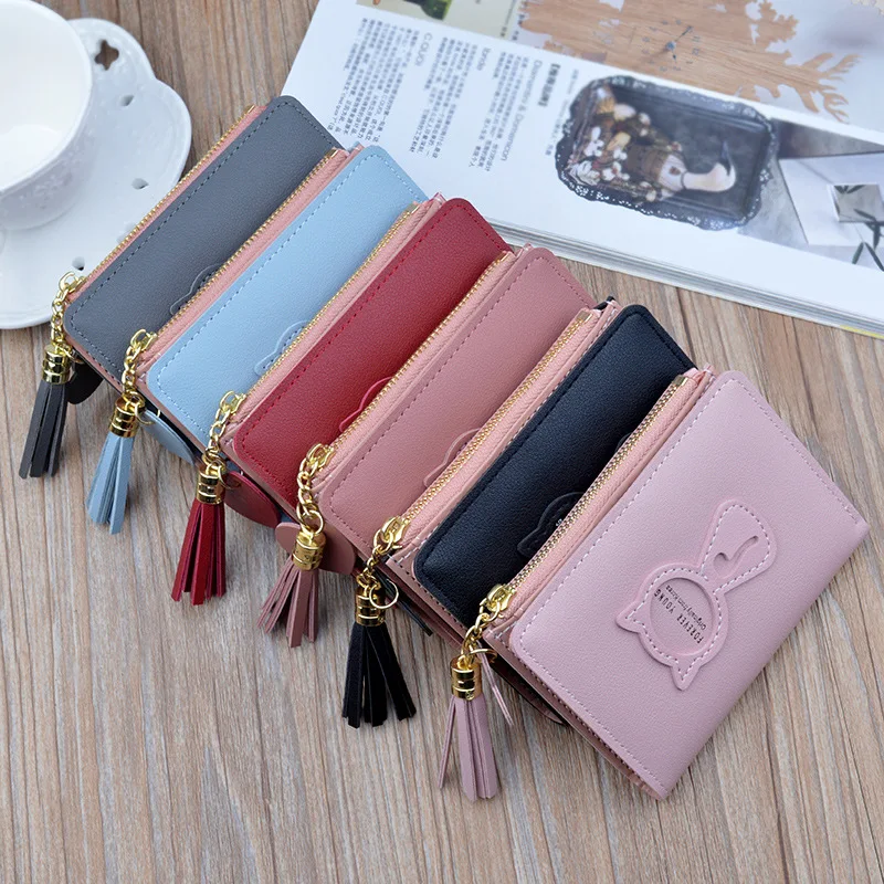 

2019 Tassel Women Wallet Small Cute Wallet Women Short Leather Carteira Woman Wallets Zipper Purses Femme Purse Clutch