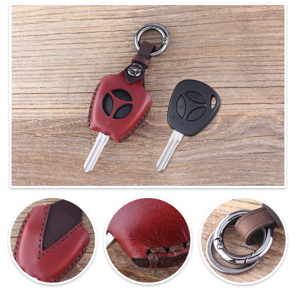 Кожаный брелок KEYYOU, 3 кнопки, автомобильный чехол для ключей, брелок для LADA Priora Sedan Sport Kalina Granta Vesta X-Ray XRay, чехол для ключей