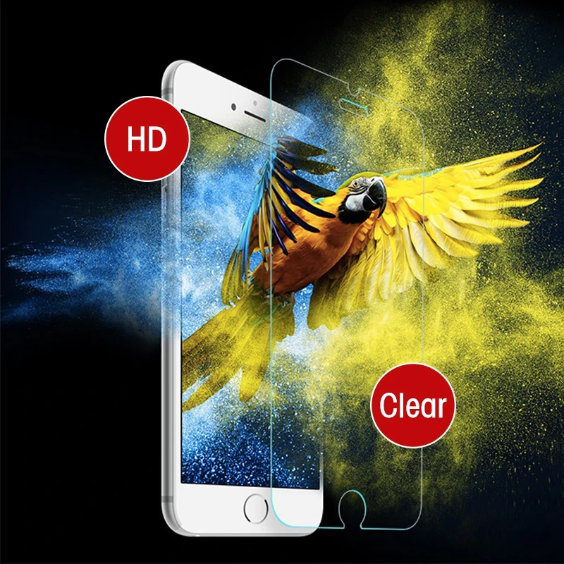Защитное стекло 9H закаленное для iPhone 6 6S 7 8 X SE 5 5C Plus XS Max XR S Flim|Защитные стёкла и