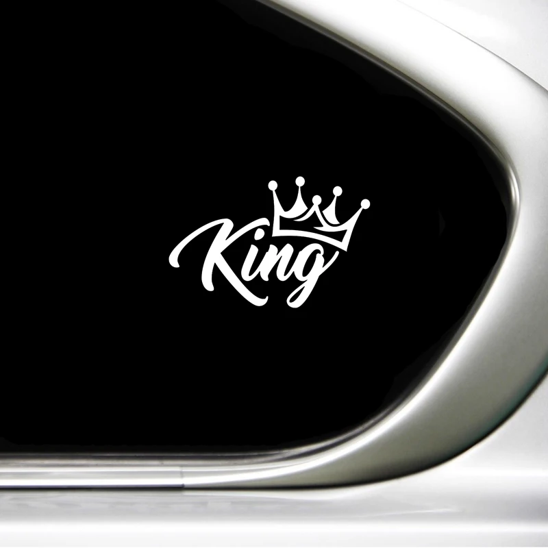 QYPF 17 см* 11,1 см король корона забавные виниловые украшения окна автомобиля наклейка Черный Серебряный C15-1514