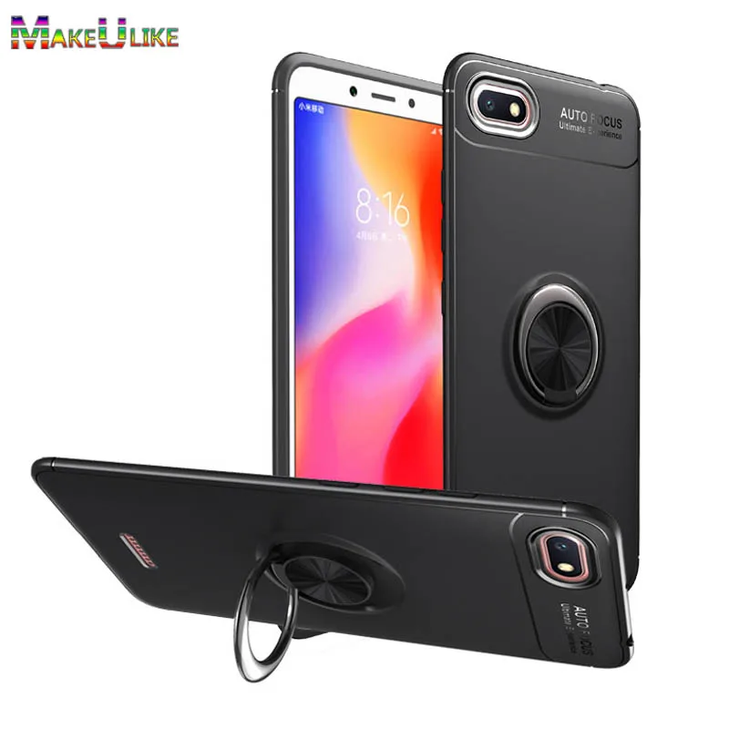 

MAKEULIKE Ring Slim Cover For Xiaomi Redmi 6A 6 Case Soft TPU Phone Back Cases for Xiaomi Redmi 6 pro 6Pro Cover