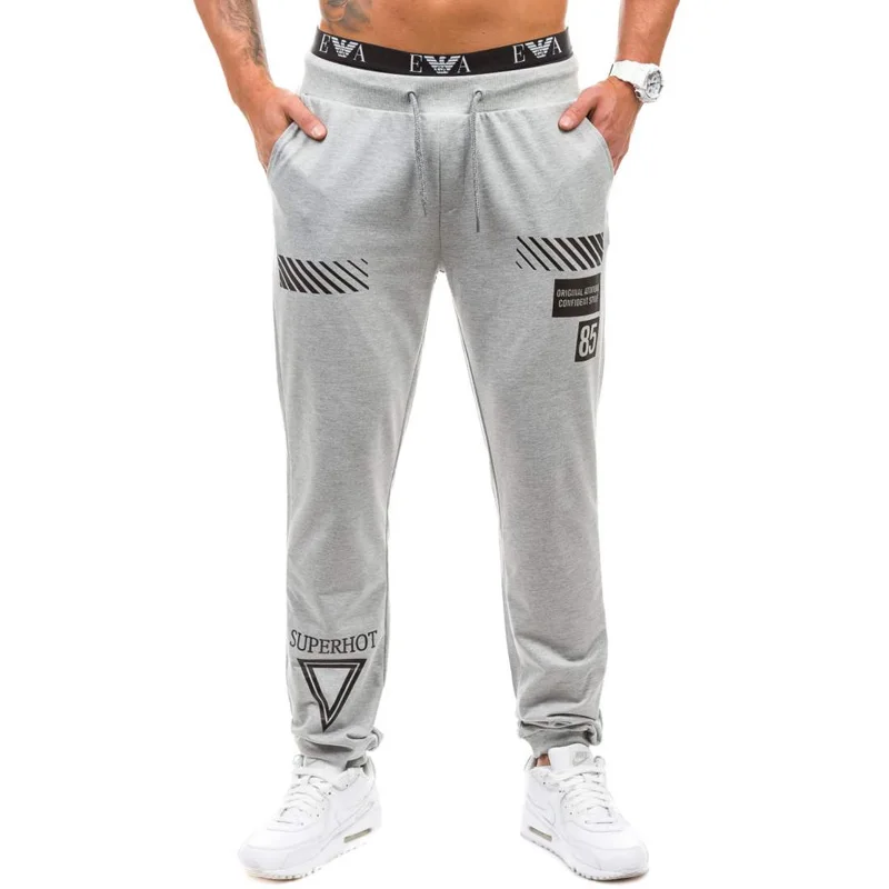 2017 New Sweat Pants Men Joggers Pants Elastic Waist Loose