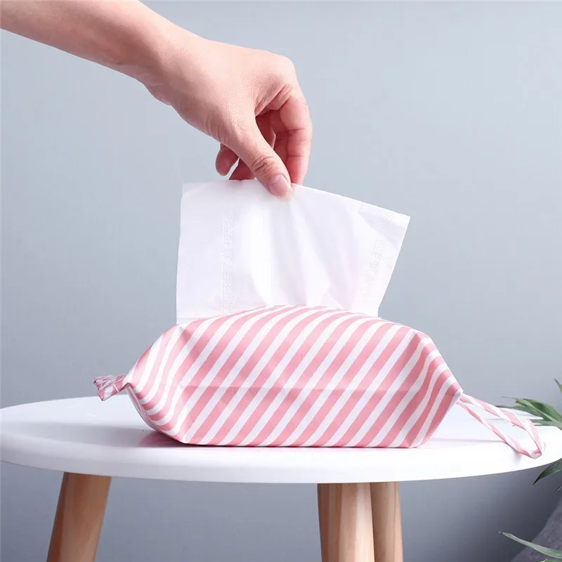 

New Waterproof Tissue Box Oxford Home Car Cartoon Tissue Box Hanging Napkin Paper Storage Case Holder