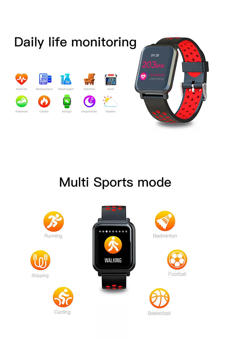 COLMI Smart Watch Men Tempered glass Fitness Tracker Blood pressure IP68 Waterproof Activity Tracker Women Smartwatch 12