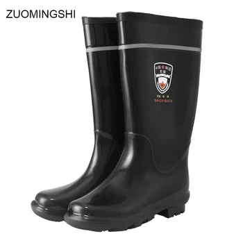 

Reflective Rain Boots Men wellies MilitaryFishing Boots Skid-proof Oil-resistant Acid-alkali-resistant Safety Rubber Shoes