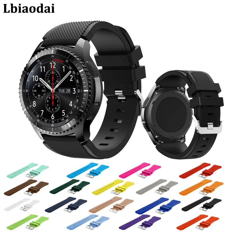22 мм ремешок для samsung Шестерни S3 Frontier Galaxy Watch 46 силиконовый браслет huawei часы GT