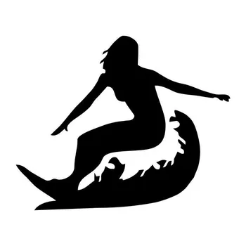 

13CM*10.6CM Fashion Surfing Black/Silver Vinyl Car Stickers S9-0101