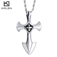 2016 joyería kalen nuevo unique barato clásico de acero inoxidable 316l tribal cross anchor collares pendientes para los hombres al por mayor de regalos