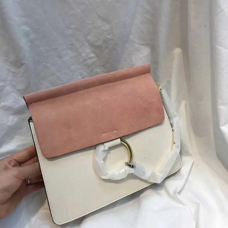 Брендовая Дизайнерская Женская замшевая кожаная сумка через плечо, сумка через плечо для женщин, сумочка на плечо и сумки круглой формы Bolsas Feminina - Цвет: medium white
