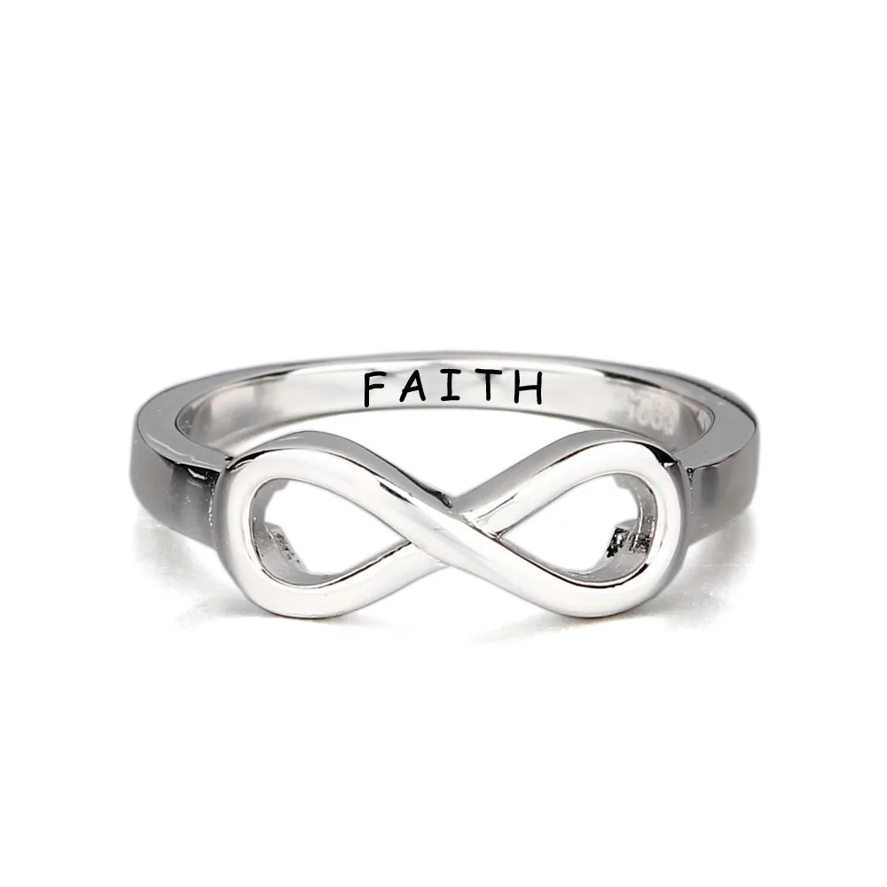 Personalized 925 Sterling Silver Infinity Ring Engraved Friendship Ring Sister Ring For Party Best Gift (JewelOra RI102142)
