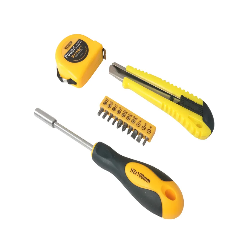 

FREFOX 13 PIECE Combination Household Tool Set measure knife bits BIT holder for Industry Construction workshop