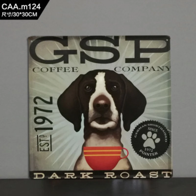 

GSP COFFEE COMPANY Large Vintage Metal Painting Tin Signs Bar Cafe Decor Iron Ornaments Retro Poster Mural Wall Sticker 30X30 CM
