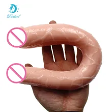 15.35″ Jelly Natural Double Dildo Long Huge Big Realistic Penis Double Penetration Sex Toy for Women Sex Products for Lesbian