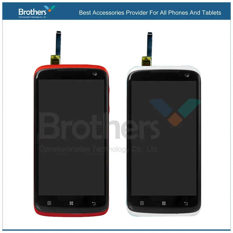 LEN0034 Black Red Original Full LCD Display Touch Screen Digitizer Assembly With Frame Replacement Repair Parts For Lenovo S820 (1)