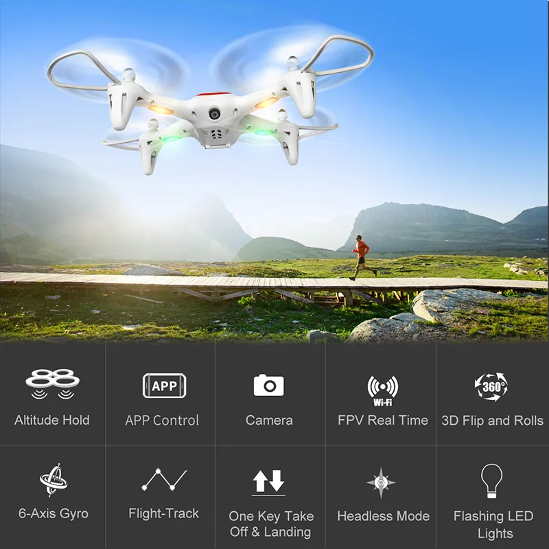 2 батареи SYMA Officail X15W Дрон с камерой HD 0.3MP FPV в реальном времени передача RC вертолет