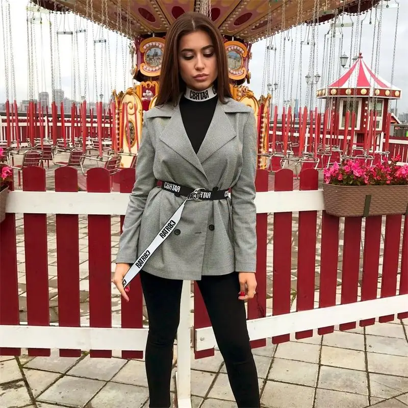 Женский ремень InstaHot модный элегантный черный и белый с надписью 2019|Женские ремни|