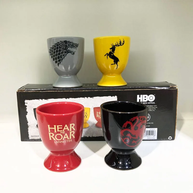 

4PCS Game of Thrones Ceramic Liquor Cup Spirits Cups Set Sake Wine Set Drinkware