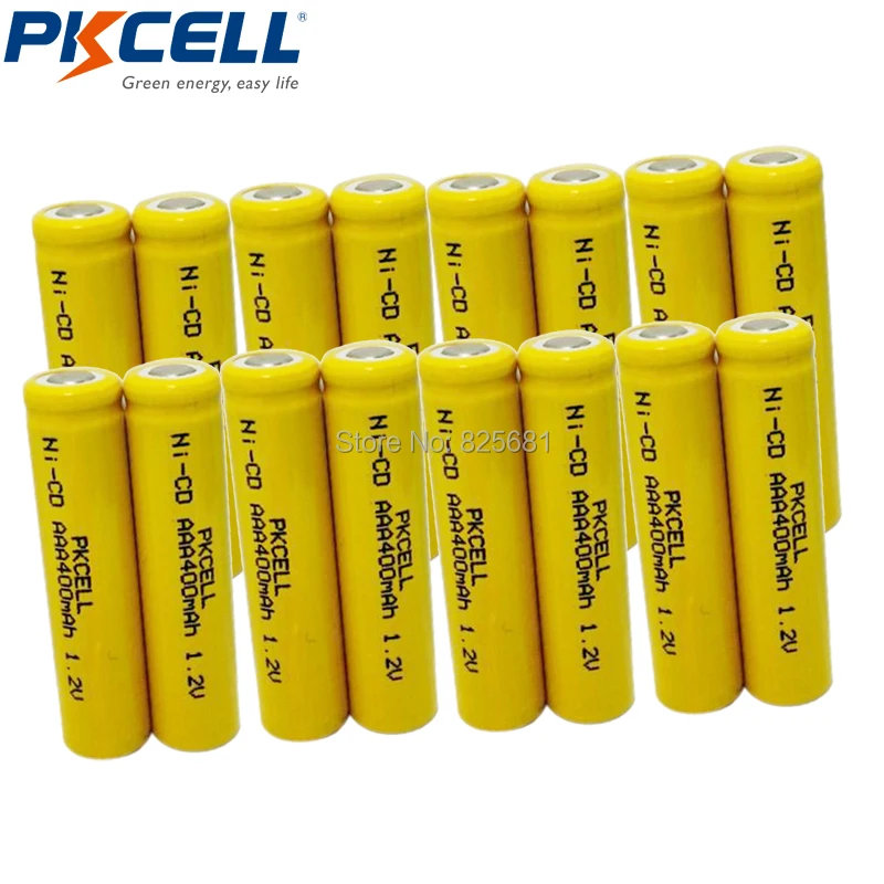 16 шт PKCELL плоский Топ NICD AAA батареи Nicd 400mah 3A 1 2 V аккумуляторная батарея для камеры