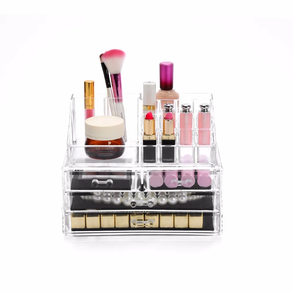 M Acrylic Lipsticks Organizers Clear Makeup Organizer Transparent Cosmetic Containers Puff storage drawer Cosmetics box C39